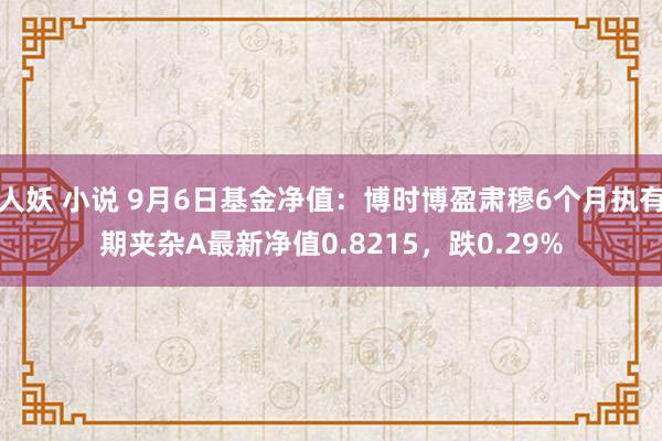 人妖 小说 9月6日基金净值：博时博盈肃穆6个月执有期夹杂A最新净值0.8215，跌0.29%