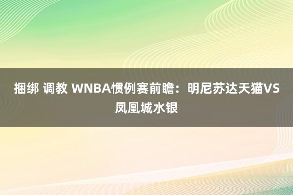 捆绑 调教 WNBA惯例赛前瞻:明尼苏达天猫VS凤凰城水银