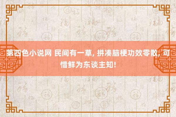 第四色小说网 民间有一草， 拼凑脑梗功效零散， 可惜鲜为东谈主知!