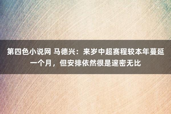 第四色小说网 马德兴：来岁中超赛程较本年蔓延一个月，但安排依然很是邃密无比
