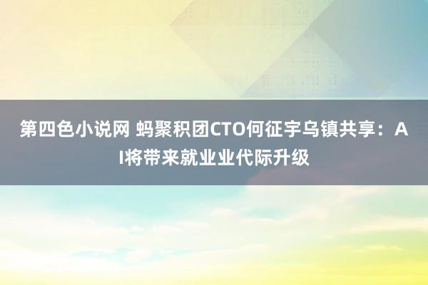 第四色小说网 蚂聚积团CTO何征宇乌镇共享：AI将带来就业业代际升级