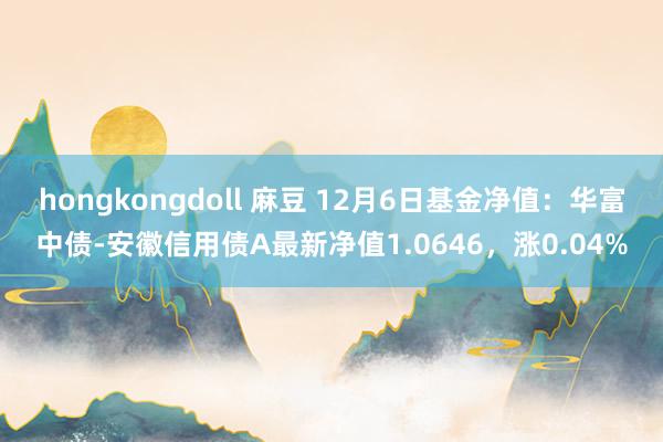 hongkongdoll 麻豆 12月6日基金净值：华富中债-安徽信用债A最新净值1.0646，涨0.04%