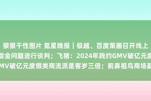 狠狠干性图片 氪星晚报｜极越、百度策画召开线上会议，赴任工社保、补偿金问题进行谈判；飞猪：2024年践约GMV破亿元度假类商流派是客岁三倍；前鼻祖鸟商场副总裁Auro...