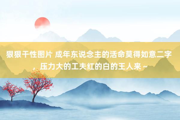 狠狠干性图片 成年东说念主的活命莫得如意二字 ，压力大的工夫红的白的王人来～