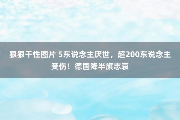 狠狠干性图片 5东说念主厌世，超200东说念主受伤！德国降半旗志哀