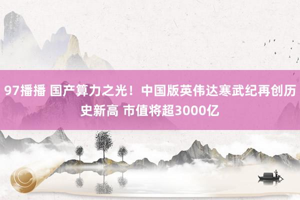 97播播 国产算力之光！中国版英伟达寒武纪再创历史新高 市值将超3000亿