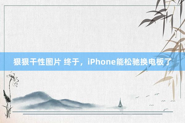 狠狠干性图片 终于，iPhone能松驰换电板了