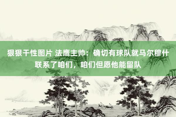 狠狠干性图片 法鹰主帅：确切有球队就马尔穆什联系了咱们，咱们但愿他能留队