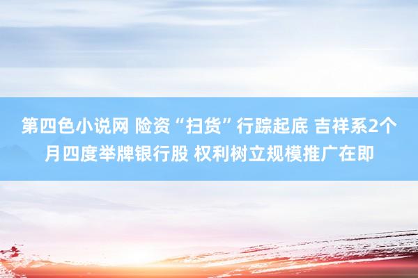 第四色小说网 险资“扫货”行踪起底 吉祥系2个月四度举牌银行股 权利树立规模推广在即