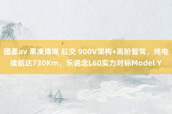 國產av 果凍傳媒 肛交 900V架构+高阶智驾，纯电续航达730Km，乐说念L60实力对标Model Y