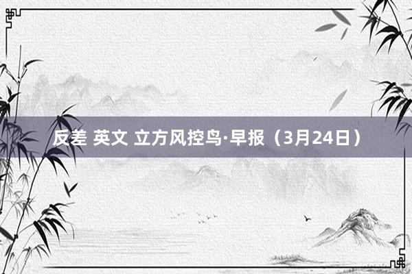 反差 英文 立方风控鸟·早报（3月24日）