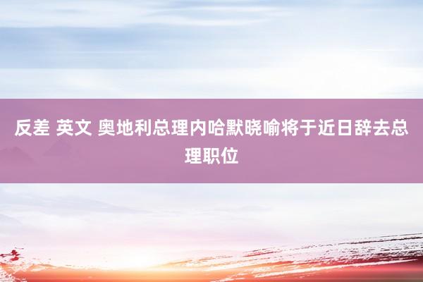 反差 英文 奥地利总理内哈默晓喻将于近日辞去总理职位