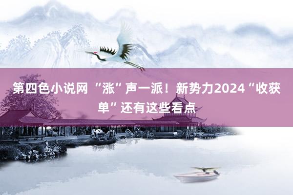 第四色小说网 “涨”声一派！新势力2024“收获单”还有这些看点