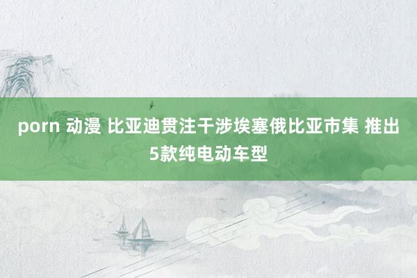 porn 动漫 比亚迪贯注干涉埃塞俄比亚市集 推出5款纯电动车型