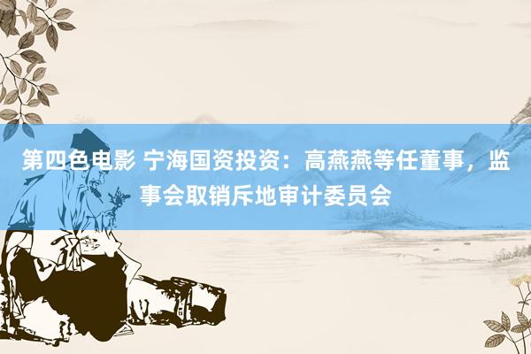 第四色电影 宁海国资投资：高燕燕等任董事，监事会取销斥地审计委员会