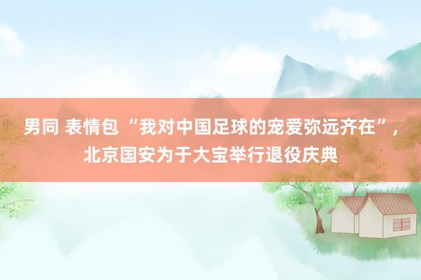 男同 表情包 “我对中国足球的宠爱弥远齐在”，北京国安为于大宝举行退役庆典
