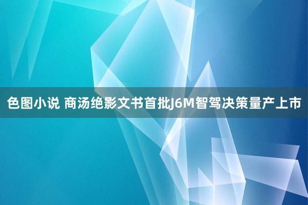 色图小说 商汤绝影文书首批J6M智驾决策量产上市
