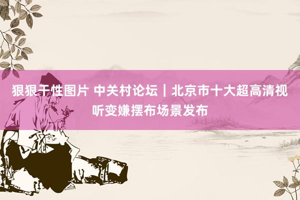 狠狠干性图片 中关村论坛｜北京市十大超高清视听变嫌摆布场景发布