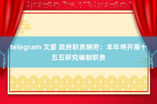 telegram 文爱 政府职责酬劳：本年将开展十五五研究编制职责