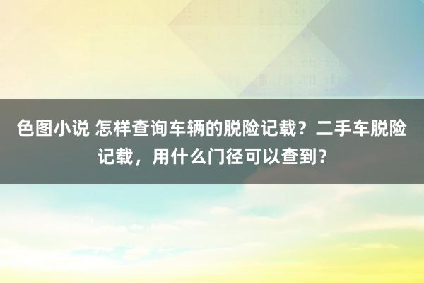 色图小说 怎样查询车辆的脱险记载？二手车脱险记载，用什么门径可以查到？
