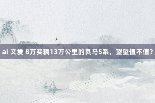 ai 文爱 8万买辆13万公里的良马5系，望望值不值？