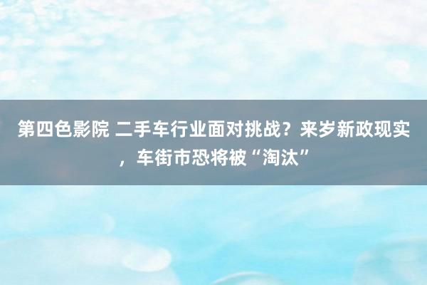 第四色影院 二手车行业面对挑战？来岁新政现实，车街市恐将被“淘汰”