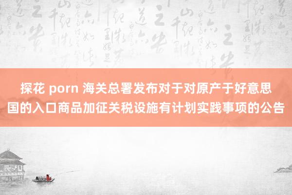 探花 porn 海关总署发布对于对原产于好意思国的入口商品加征关税设施有计划实践事项的公告