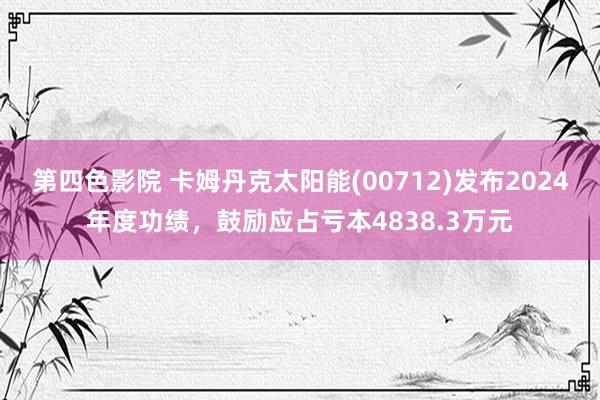 第四色影院 卡姆丹克太阳能(00712)发布2024年度功绩，鼓励应占亏本4838.3万元