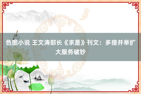 色图小说 王文涛部长《求是》刊文：多措并举扩大服务破钞