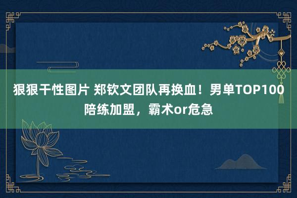 狠狠干性图片 郑钦文团队再换血！男单TOP100陪练加盟，霸术or危急