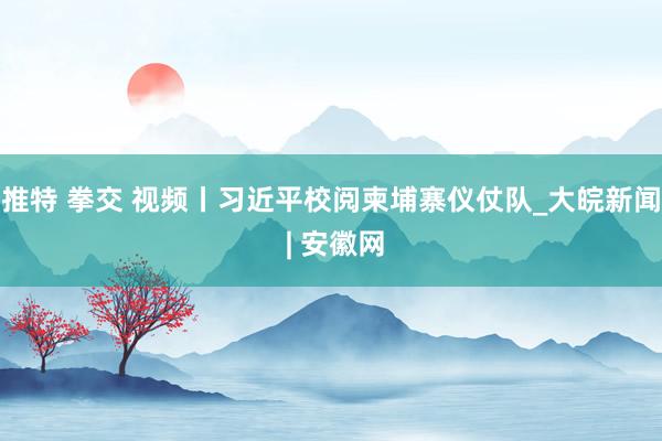 推特 拳交 视频丨习近平校阅柬埔寨仪仗队_大皖新闻 | 安徽网