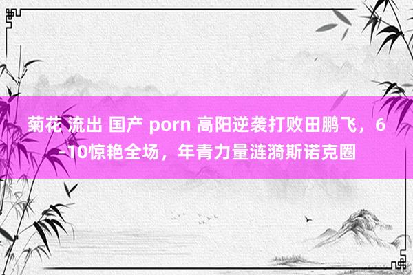 菊花 流出 国产 porn 高阳逆袭打败田鹏飞，6-10惊艳全场，年青力量涟漪斯诺克圈