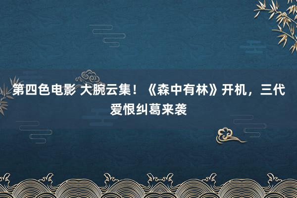 第四色电影 大腕云集！《森中有林》开机，三代爱恨纠葛来袭