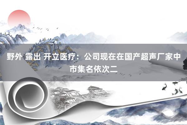 野外 露出 开立医疗：公司现在在国产超声厂家中市集名依次二