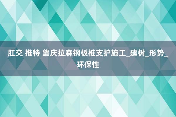 肛交 推特 肇庆拉森钢板桩支护施工_建树_形势_环保性