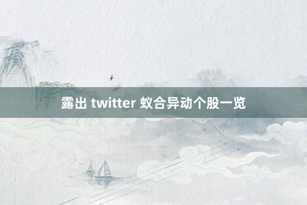 露出 twitter 蚁合异动个股一览