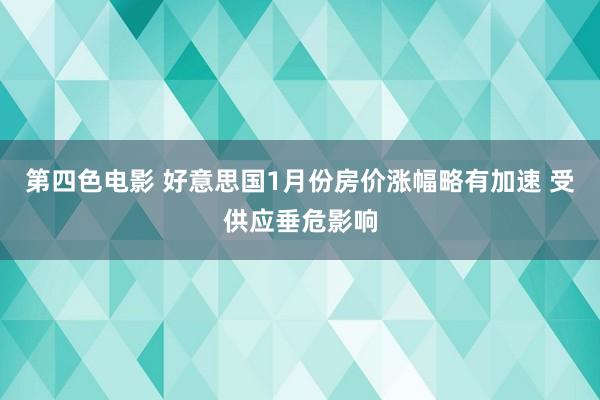 第四色电影 好意思国1月份房价涨幅略有加速 受供应垂危影响